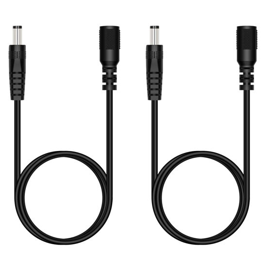 Picture of Fancasee 2 Pack 3 ft 5.5mm x 2.5mm DC Power Extension Cable Male to Female Plug Adapter Extension Cord for IP Camera CCTV Surveillance Security Camera LED Strip DVR Router