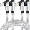 Picture of 2Pack 6FT USB C to Lightning Cable Apple MFi Certified, Long iPhone Fast Charging Cord 90 Degree, Nylon Braided Type C Lightning Cable Compatible with iPhone 14/13/12/11 Pro Max Xr Xs iPad and More