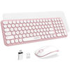 Picture of Wireless Keyboard and Mouse Combo, XTREMTEC Cute Compact Keyboard Pink Retro Round Keycap, Ultra Thin Quiet 2.4GHz Retro Kawaii Keyboard for Mac/PC/Laptop (Sakura Pink)