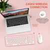 Picture of Wireless Keyboard and Mouse Combo, XTREMTEC Cute Compact Keyboard Pink Retro Round Keycap, Ultra Thin Quiet 2.4GHz Retro Kawaii Keyboard for Mac/PC/Laptop (Sakura Pink)