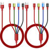 Picture of Multi Charging Cable 3.5A, [2Pack 6Ft] 4 in 1 Fast Charging Cable, Multi Charging Cord, Multi USB Cable Adapter with IP/Type C/Micro Ports for Cell Phones/iPhone/Samsung Galaxy/PS/Tablets & More