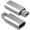 Picture of Mini USB 2.0 to USB C Adapter (2-Pack), USB Type C Female to Mini USB Male Converter Connector Support Charging Data Sync for Digital Camera, GPS, Dash Cam, MP3 Player and More (Silver)