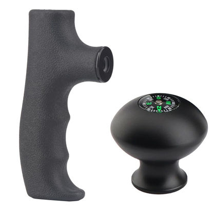Picture of Rigdance Monopod Handle Grip + Trekking Pole Head Grip Knob with Compass for Hiking, Converted Monopod to a Cane Walking Stick
