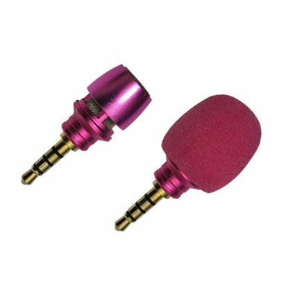 Picture of CANFON Mini Phone Microphone,Microphone with High Sensitivity for Phone iOS iPhone iPad YouTube Facebook (3.5mm Mic) (Pink)
