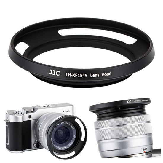 Picture of 52mm Screw in Lens Hood Shade Cover for Fujifilm Fuji Fujinon XC 15-45mm F3.5-5.6 OIS PZ Lens on Camera X-T30 II X-T20 X-T10 X-T200 X-T100 X-A7 X-A5 X-A10 X-E3 X-E2 X-S10 X-T4 X-T3 X-T2 Xpro3 Xpro2