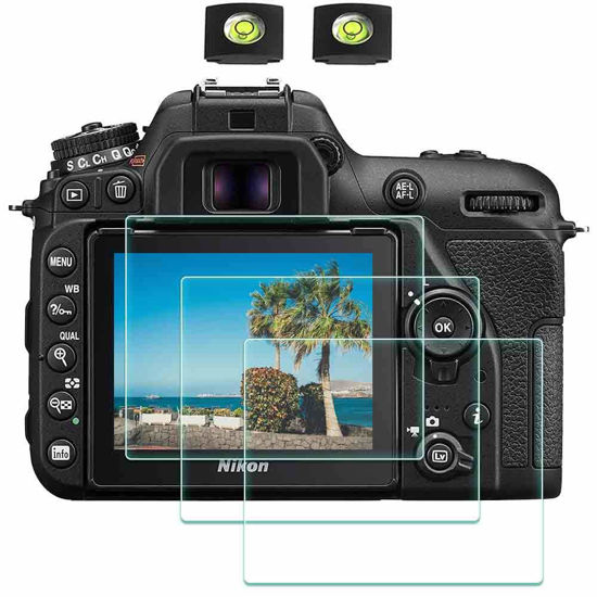 Picture of ULBTER D7500 Screen Protector Appliable for Nikon D7500 DSLR Camera with Hot Shoe Cover, 0.3mm 9H Hardness Tempered Glass Flim, Anti-Scrach Anti-Fingerprint Anti-Bubble Anti-Water Anti-Dust [3 Pack]
