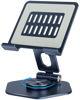 Picture of SOJUNER Tablet Stand Holder for Desk, Swivel iPad Stand with 360 Rotating Base, Aluminum Foldable Desktop Stand Holder Compatible with All Tablet Such as iPad Pro 12.9,11,10.5,9.7, Dark Grey