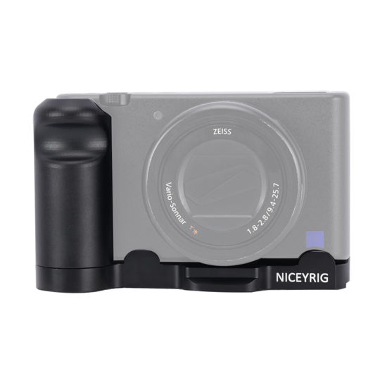 Picture of NICEYRIG L-Shape Grip for Sony ZV-1 II Vlog Vlogging Camera, Black Extension Bracket with Quick Release Plate for ARCA Style - 594