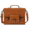 Picture of Leather Messenger Bag for Men 15.6 Inch Waterproof Vintage Leather Laptop Briefcase Large Satchel Shoulder Bag Office Travel College Computer Laptop Bag, Brown