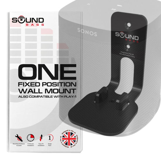 Picture of ONE, ONE Gen 2, ONE SL & Play:1 Wall Mount Bracket, Black, Compatible with Sonos ONE, ONE Gen 2, ONE SL & PLAY1 Speaker