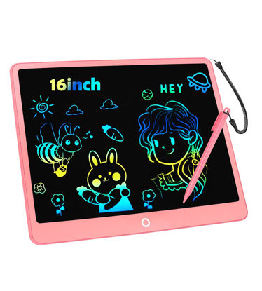 Picture of LCD Writing Tablet Doodle Board, 16inch Colorful Drawing Tablet Writing Pad, Kids Travel Essentials, Toddler Toys for 3 4 5 6 7 8 Year Old Girls Boys- Christmas and Birthday Gifts