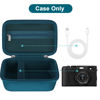 Picture of Canboc Carrying Case for Fujifilm X100V/ X100VI/ X100F/ X100S Digital Camera, Zipper Mesh Pocket fit USB Cable, Blue (Case Only)