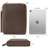 Picture of Polare Full Grain Leather Travel Cable Organizer Case Electronics Accessories Carry Bag with YKK Zippers Tech Storage Bag for Cables, Power Bank, USB, SD Card, Travel Essentials