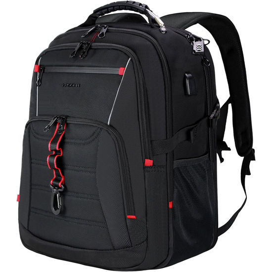 Picture of KROSER Travel Laptop Backpack 18.4 inch XXXL Computer Backpack Stylish College Backpack with RFID Pockets USB Charging Port REFLECTIVE STRIPS Water-Repellent Day pack for Business/Men