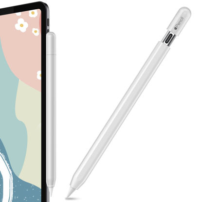 Picture of AhaStyle Silicone Case for Apple Pencil (USB-C) 2023 Ultra Thin Proteative Cover Skin Apple Pencil Sleeve Anti-Slip Grip Compatible with Apple Pencil USB C (Clear)