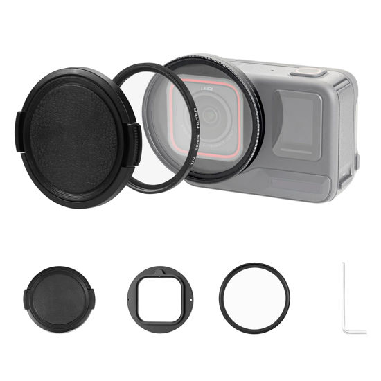 Picture of PULUZ Lens Filter Kit for Insta360 Ace Pro Camera,Aluminum Alloy Frame,52mm UV Lens Filter Adapter Ring with Lens Cover for Insta360 Ace Pro Action Camera Accessories