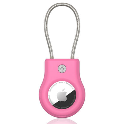 Picture of SCALLOP Airtag Keychain Holder, Air Tag Lock Case Holders with Wire Cable, Sturdy Protection Airtag Key Chain, Compatible Apple Airtag for Key Ring,Keys, Luggage