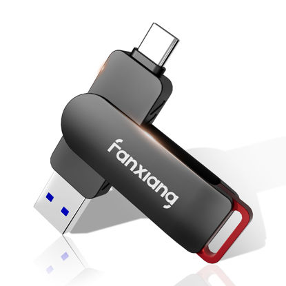 Picture of fanxiang 512GB Flash Drive Up to 560MB/s External SSD,Type C & 3.2 USB-A,Gen 2 Thumb Drive,Memory Stick for iPhone15/PS4//Android Phone/Windows/Mac