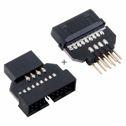 Picture of cablecc 1set Reversible USB 2.0 9Pin Housing to Motherboard USB 3.0 20pin Header Female Adapter