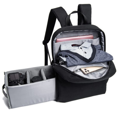 Picture of CADeN Camera Backpack Bag with 15.6 Inches Laptop Compartment and Tripod Holders, Waterproof Camera Case for DSLR/SLR Mirrorless Camera Large Capacity, Camera Case Compatible for Canon Sony Nikon