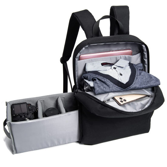 Picture of CADeN Camera Backpack Bag with 15.6 Inches Laptop Compartment and Tripod Holders, Waterproof Camera Case for DSLR/SLR Mirrorless Camera Large Capacity, Camera Case Compatible for Canon Sony Nikon