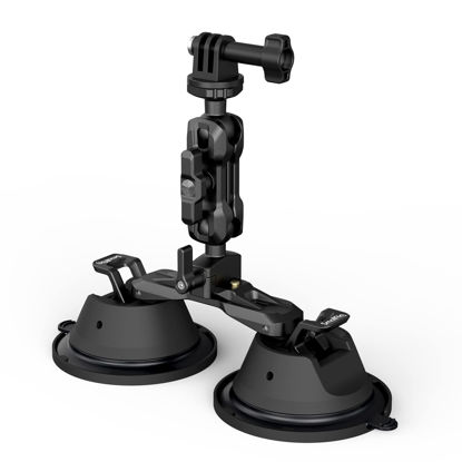 Picture of SmallRig Camera Suction Cup Mount, Mount for GoPro, on Car Window, Windshield, for Sony DSLR, Lightweight Camera, Vehicle Shooting,Vlogging, Mobile Phone, Action Camera with Action Camera Mount - 3566