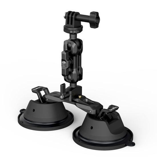 Picture of SmallRig Camera Suction Cup Mount, Mount for GoPro, on Car Window, Windshield, for Sony DSLR, Lightweight Camera, Vehicle Shooting,Vlogging, Mobile Phone, Action Camera with Action Camera Mount - 3566