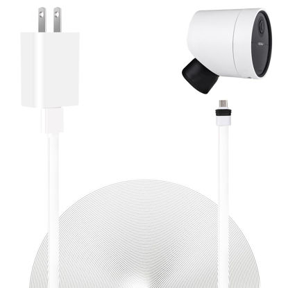 Picture of UYODM Power Cable Compatible with SimpliSafe Wireless Outdoor Security Camera,16.5Ft/5m Weatherproof USB Cable Power Your SimpliSafe Outdoor Camera continuously- White