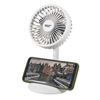 Picture of Comfort Zone CZPF401WT 4” Rechargeable Fan with Wireless Charger - USB Chargeable Lithium Battery, Adjustable Tilt - Powerful & Portable, Cooling & Charging, White