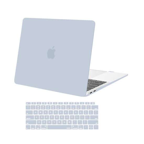 Picture of MOSISO Compatible with MacBook Air 13 inch Case 2022 2021 2020 2019 2018 Release A2337 M1 A2179 A1932 Touch ID, Plastic Hard Shell Case & Keyboard Cover for MacBook Air 13.3 inch Case, Baby Blue