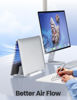 Picture of Vaydeer Vertical Laptop Stand Holder Plastic Adjustable Desktop Notebook Dock Space-Saving 3 in 1 for All MacBook Pro Air, Mac, HP, Dell, Microsoft Surface, Lenovo, up to 17.3 inches (White)