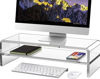 Picture of Wymexen Acrylic Monitor Stand, 2 Tier Computer Monitor Stand Riser，16 inch Acrylic Computer Monitor Stand Riser for iMac, PC, Desktop, Laptop, TV Screen with Extra Storage Space Home Office