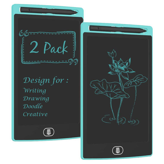 Picture of [2 Pack] 8.5 Inches LCD Writing Tablet with 2 Magnets,TIQUS Magnetic Electronic Ewriter (Single Color Light Blue)