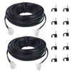 Picture of Ubramac 15ft Phone Telephone Extension Cord Cable Line Wire with Standard RJ11 6P4C Plugs for Landline Telephone,(Black, 2Pack)