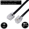 Picture of Ubramac 15ft Phone Telephone Extension Cord Cable Line Wire with Standard RJ11 6P4C Plugs for Landline Telephone,(Black, 2Pack)