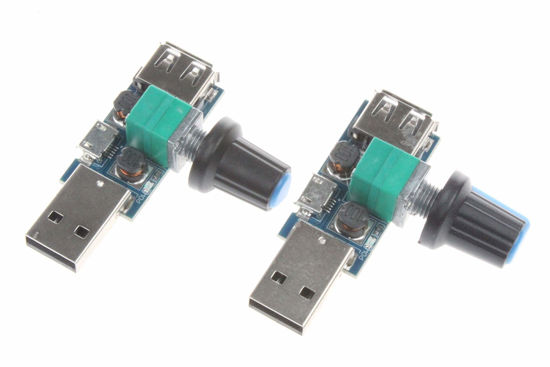 Picture of NOYITO 5V USB Fan Stepless Speed Controller Regulator with Switch Speed Module DC 4-12V to 2.5-8V 5W （Pack of 2）