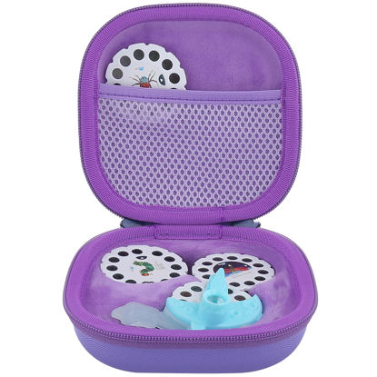 Picture of Aenllosi Hard Carrying Case Replacement for Moonlite Mini Projector Gift Pack fits upto 20 Storybook Reels,Storybook Projector Organizer (Purple)