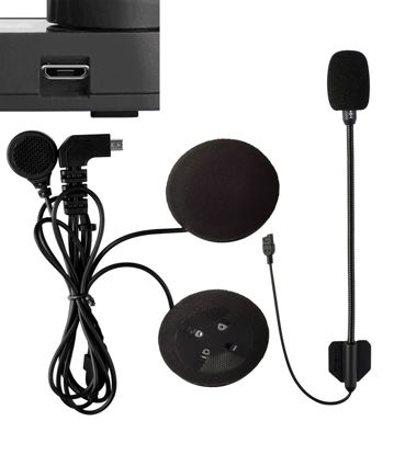 Picture of FreedConn Bluetooth Intercom Microphone [Upgrade 5-pin Headset] Speaker for KY pro TCOM-VB/TCOM-SC(5-Pin Headphone Micro USB Interface)