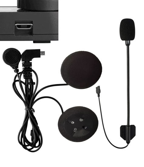 Picture of FreedConn Bluetooth Intercom Microphone [Upgrade 5-pin Headset] Speaker for KY pro TCOM-VB/TCOM-SC(5-Pin Headphone Micro USB Interface)
