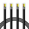 Picture of NECABLES 2Pack RJ9 Cable 15ft Phone Cord Telephone Cable RJ9 / RJ10 / RJ22 4P4C Male to Male Straight for Both Data and Voice Use Black - 15 Feet