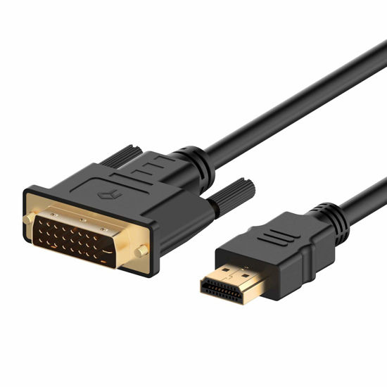 Picture of Rankie HDMI to DVI Cable, Male to Male CL3 Rated High Speed Bi-Directional, 6 Feet (Black)