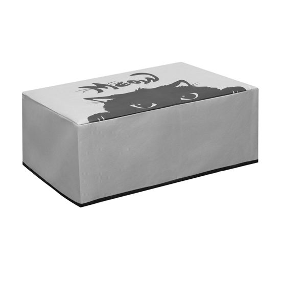 Picture of kwmobile Dust Cover Compatible with HP DeskJet 2755e / DeskJet 2720e / DeskJet 2710e / DeskJet 2820e - Printer Case - Grey / Black - Meow Cat