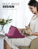 Picture of Lamicall Tablet Pillow Stand, Tablet Holder for Bed - Pillow Soft Pad Holder for Lap with Pocket & 4 Viewing Angles, for iPad Pro 12.9, 11, Air, Mini, Kindle, 4-13" Phone and Tablet, Purplish Red