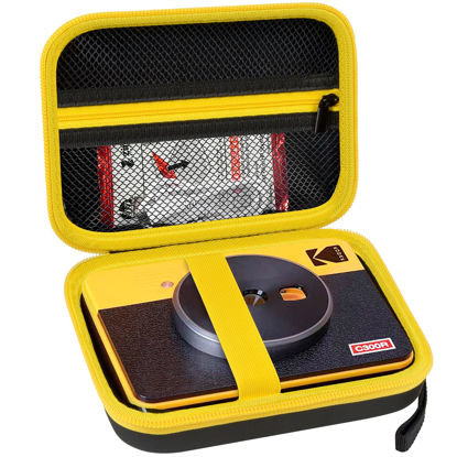 Picture of ANKHOH Print Camera Case for Kodak Mini Shot 3 Retro 4PASS Wireless Instant Camera & Photo Printer, Picture Printer Carrying Storage Bag Holder Fits for Kodak Mini 3 Retro (Black+Yellow) (Box Only)