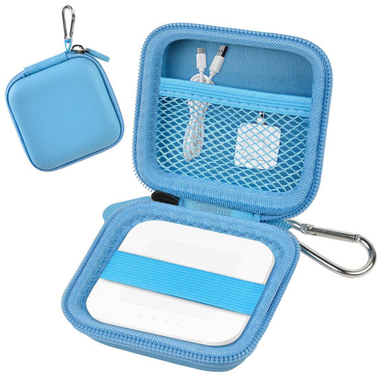 Picture of Chip Card Reader Scanner Case, Hard Carrying Bag Holder Fits Square A-SKU-0485 Contactless and Chip Reader with USB Charge Cable for EMV Chip Cards/Apple Pay/Android Pay/More - Blue