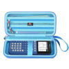 Picture of FBLFOBELI Hard Case for Texas Instruments TI-84 Plus CE/TI-84 Plus/TI-83 Plus/Casio fx-9750GIII Color Graphing Calculator, Mesh Pocket for Pens, Cables and Other Accessories (Case Only) (Blue)