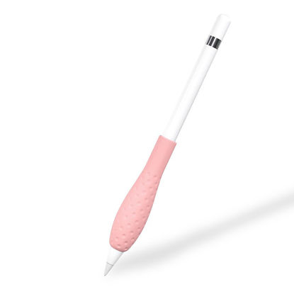 Picture of ProElife Ergonomics Grip Holder Silicone Protective Sleeve Cover for Apple Pencil 1st 2nd Generation iPad Pro 11'' 12.9'' 2021/2020/2018 Stylus Accessories Kits (Pink)