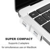 Picture of AreMe 2 Pack USB C Male to Female Adapter, 90 Degree Right Angle Type C Extender Support 140W, 40Gbps, 8K@60Hz for Thunderbolt 4/3, MacBook Pro/Air, Laptop, Phones and More Type C Devices (White)