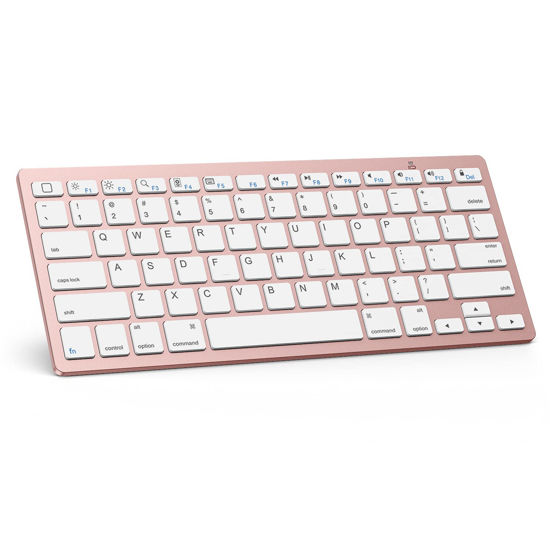 Picture of OMOTON Bluetooth Keyboard for iPad 10th Generation, iPad 10.2 (9th/8th/7th), iPad Pro 13/12.9/11 inch, iPad Air 13/11 inch, iPad Air 5th/4th, iPad Mini and More Bluetooth Enabled Devices, Pink Gold