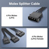 Picture of GINTOOYUN Molex Splitter Power Cable LP4 4-Pin Male to 3 x 4-Pin Female D-Type Plug Y Splitter IDE PSU Power Cable for IDE Hard Drives and IDE CD ROM/DVDRW Drives(1 to 3)
